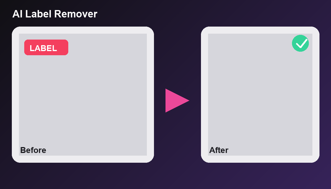 AI Label Remover before and after